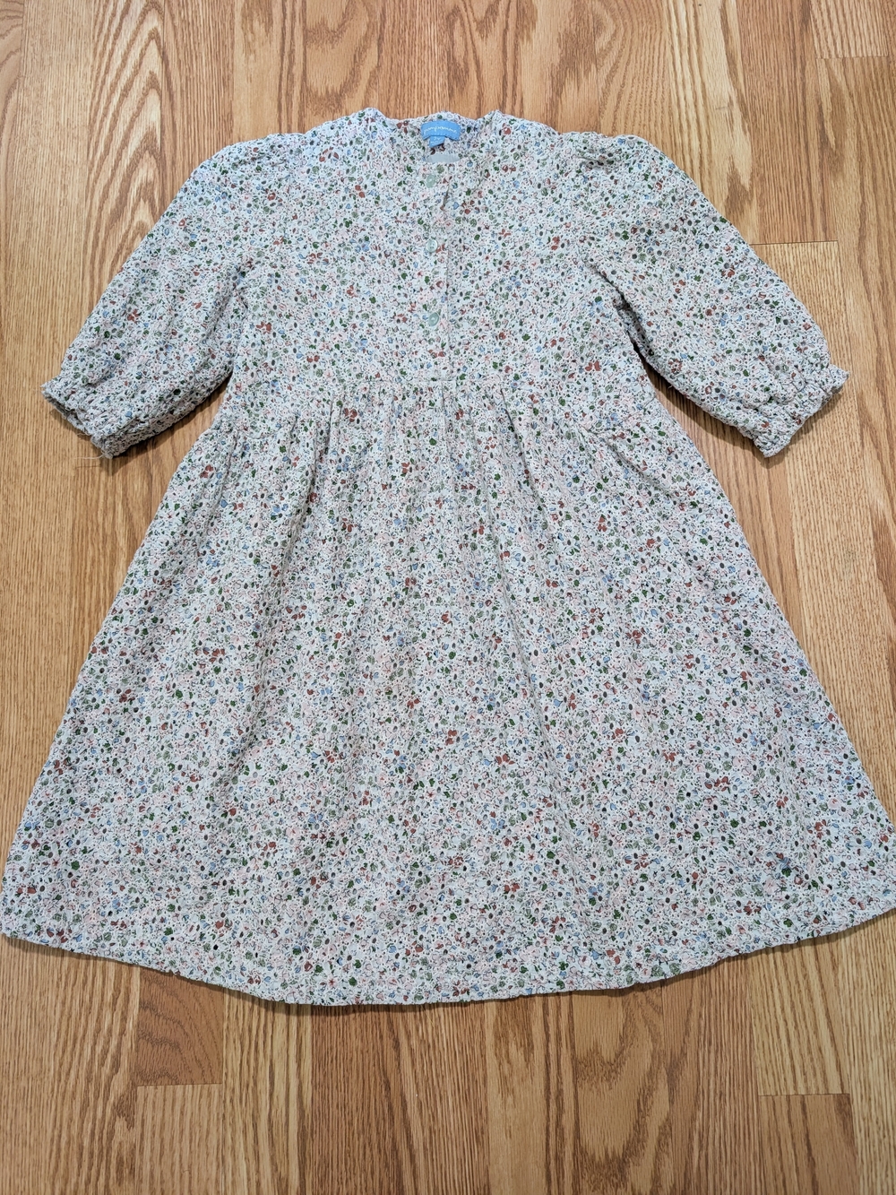 Girls Pompomme Embroidered Dress Cotton Floral Cottagecore Coquette Size 7